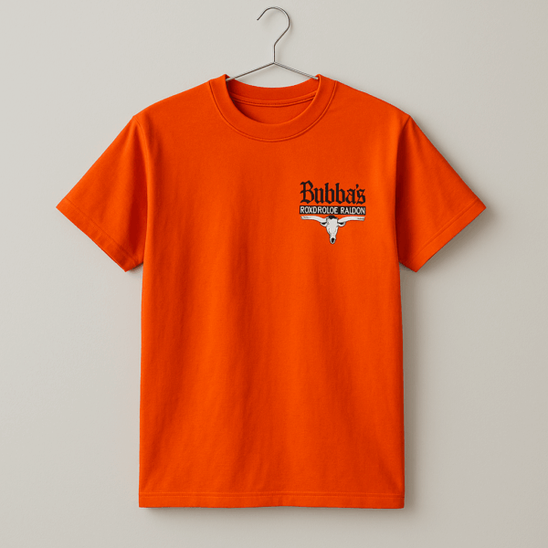 T-shirt Orange Bubba's Roadhouse & Saloon – Style US Authentique