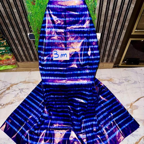 Bazin Getzner Teinté VIP Rayures Bleu Nuit